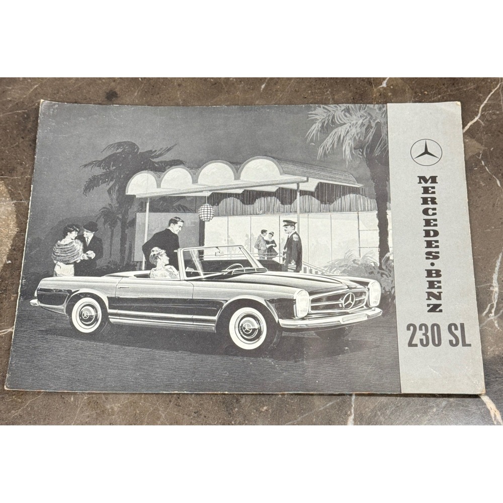 Mercedes-Benz 230 SL Sales Brochure Multicolor Vintage W113 Pagoda Art